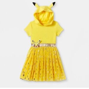 Yellow Pikachu Dress with Hood girls size XXL